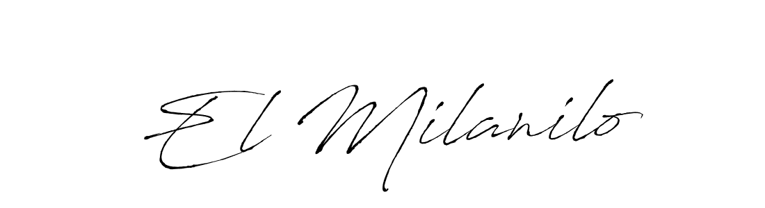 Make a beautiful signature design for name El Milanilo. With this signature (Antro_Vectra) style, you can create a handwritten signature for free. El Milanilo signature style 6 images and pictures png