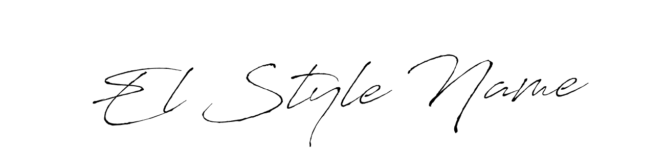 How to make El Style Name name signature. Use Antro_Vectra style for creating short signs online. This is the latest handwritten sign. El Style Name signature style 6 images and pictures png