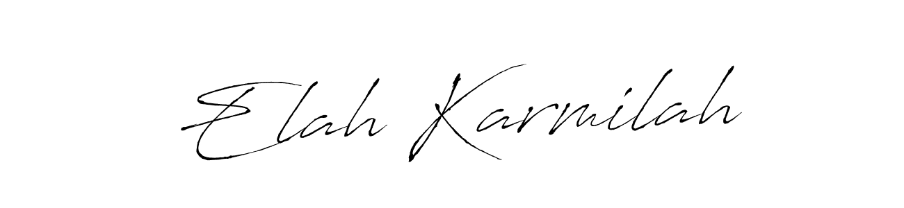 How to make Elah Karmilah signature? Antro_Vectra is a professional autograph style. Create handwritten signature for Elah Karmilah name. Elah Karmilah signature style 6 images and pictures png