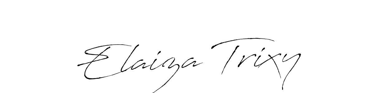 Antro_Vectra is a professional signature style that is perfect for those who want to add a touch of class to their signature. It is also a great choice for those who want to make their signature more unique. Get Elaiza Trixy name to fancy signature for free. Elaiza Trixy signature style 6 images and pictures png