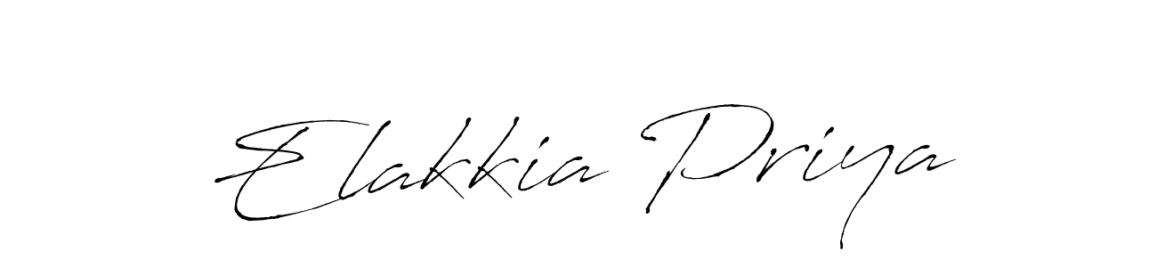 Design your own signature with our free online signature maker. With this signature software, you can create a handwritten (Antro_Vectra) signature for name Elakkia Priya. Elakkia Priya signature style 6 images and pictures png