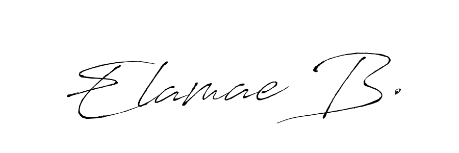 How to make Elamae B. name signature. Use Antro_Vectra style for creating short signs online. This is the latest handwritten sign. Elamae B. signature style 6 images and pictures png