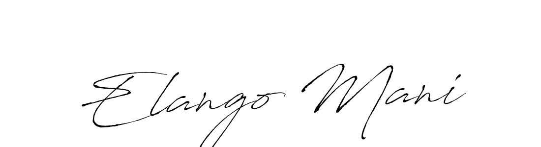 How to make Elango Mani name signature. Use Antro_Vectra style for creating short signs online. This is the latest handwritten sign. Elango Mani signature style 6 images and pictures png