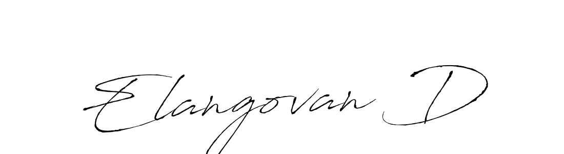 You should practise on your own different ways (Antro_Vectra) to write your name (Elangovan D) in signature. don't let someone else do it for you. Elangovan D signature style 6 images and pictures png