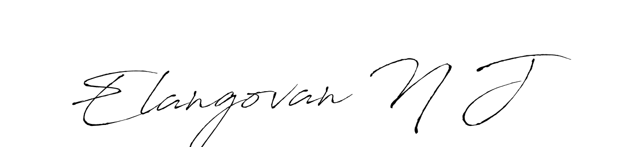 This is the best signature style for the Elangovan N J name. Also you like these signature font (Antro_Vectra). Mix name signature. Elangovan N J signature style 6 images and pictures png