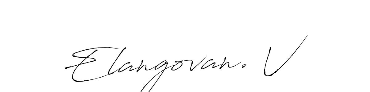 Antro_Vectra is a professional signature style that is perfect for those who want to add a touch of class to their signature. It is also a great choice for those who want to make their signature more unique. Get Elangovan. V name to fancy signature for free. Elangovan. V signature style 6 images and pictures png