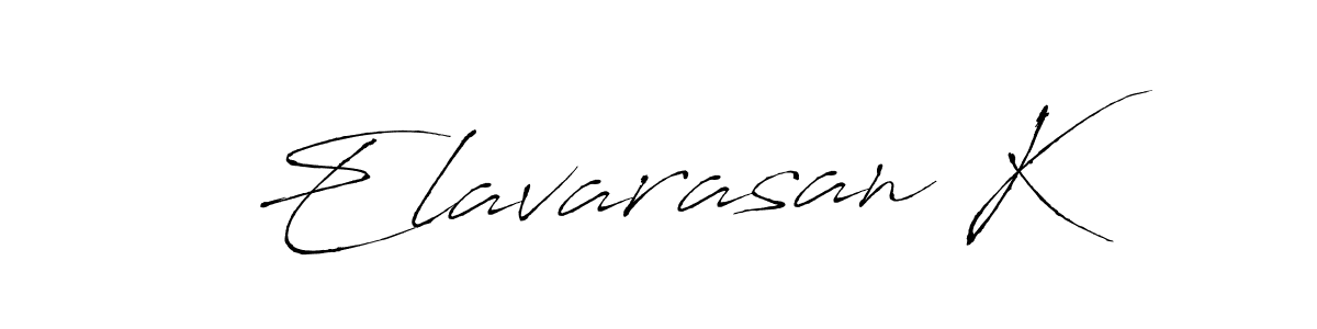 Use a signature maker to create a handwritten signature online. With this signature software, you can design (Antro_Vectra) your own signature for name Elavarasan K. Elavarasan K signature style 6 images and pictures png
