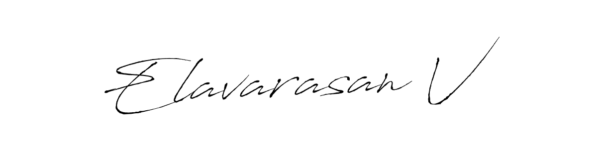 Create a beautiful signature design for name Elavarasan V. With this signature (Antro_Vectra) fonts, you can make a handwritten signature for free. Elavarasan V signature style 6 images and pictures png