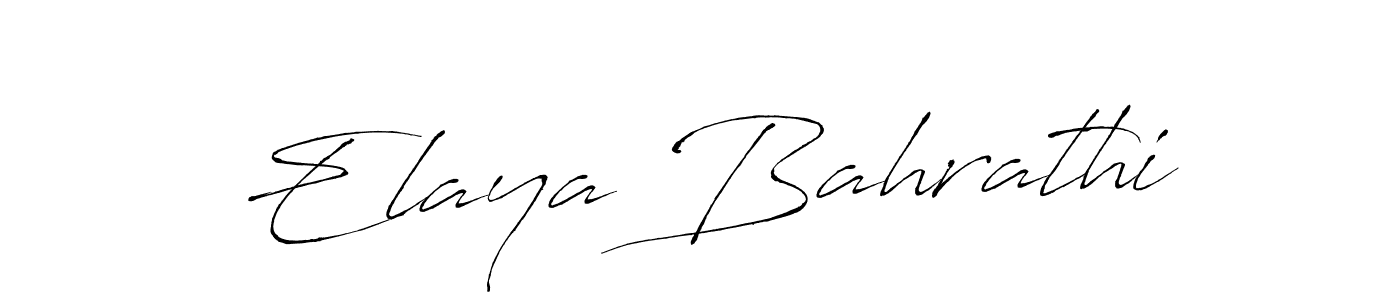 How to make Elaya Bahrathi name signature. Use Antro_Vectra style for creating short signs online. This is the latest handwritten sign. Elaya Bahrathi signature style 6 images and pictures png