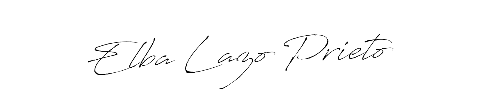 How to make Elba Lazo Prieto name signature. Use Antro_Vectra style for creating short signs online. This is the latest handwritten sign. Elba Lazo Prieto signature style 6 images and pictures png