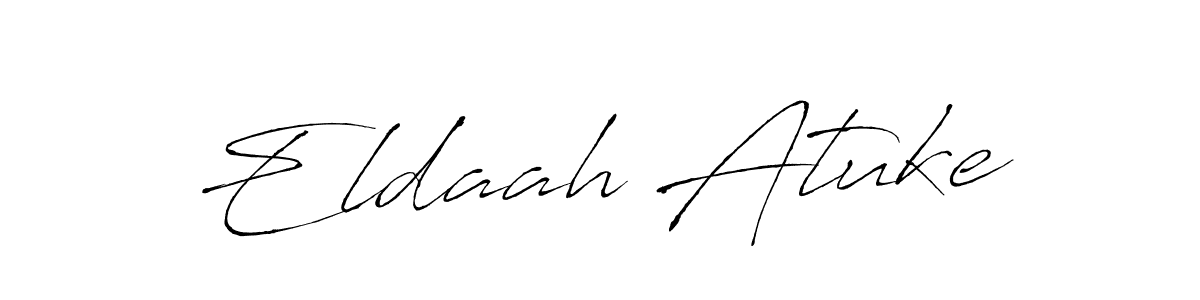 How to make Eldaah Atuke name signature. Use Antro_Vectra style for creating short signs online. This is the latest handwritten sign. Eldaah Atuke signature style 6 images and pictures png