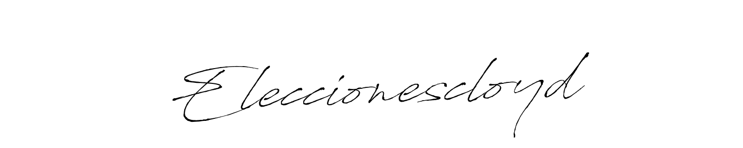 How to make Eleccionescloyd name signature. Use Antro_Vectra style for creating short signs online. This is the latest handwritten sign. Eleccionescloyd signature style 6 images and pictures png