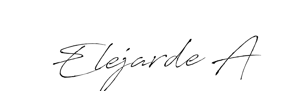 How to make Elejarde A name signature. Use Antro_Vectra style for creating short signs online. This is the latest handwritten sign. Elejarde A signature style 6 images and pictures png