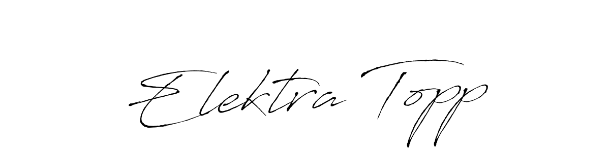 How to make Elektra Topp name signature. Use Antro_Vectra style for creating short signs online. This is the latest handwritten sign. Elektra Topp signature style 6 images and pictures png
