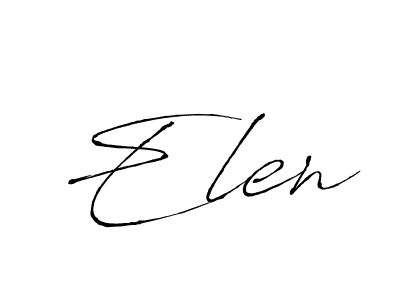Use a signature maker to create a handwritten signature online. With this signature software, you can design (Antro_Vectra) your own signature for name Elen. Elen signature style 6 images and pictures png