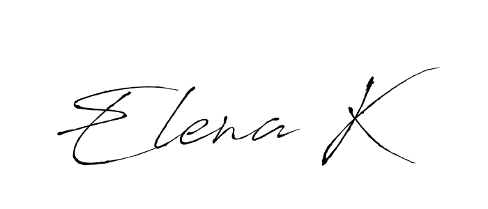 How to make Elena K name signature. Use Antro_Vectra style for creating short signs online. This is the latest handwritten sign. Elena K signature style 6 images and pictures png