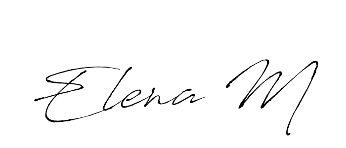 Similarly Antro_Vectra is the best handwritten signature design. Signature creator online .You can use it as an online autograph creator for name Elena M. Elena M signature style 6 images and pictures png