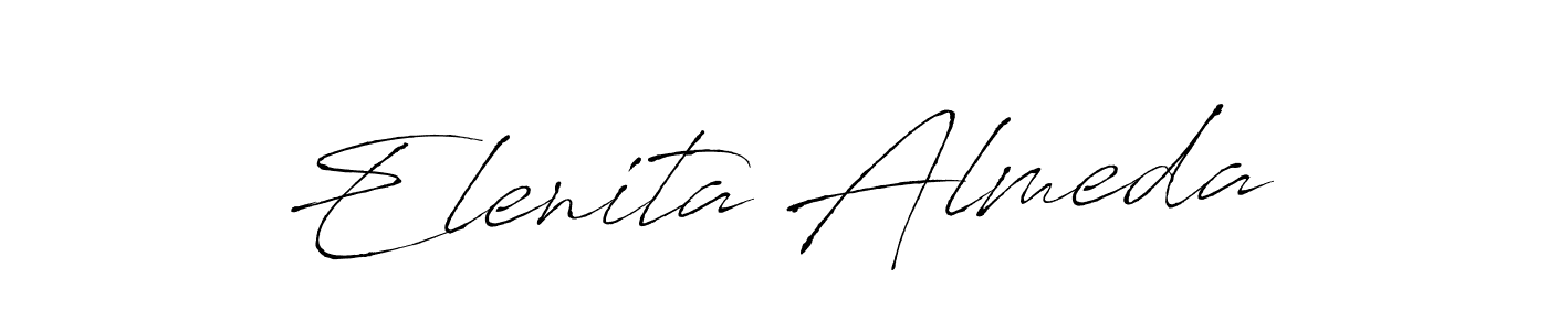 Elenita Almeda stylish signature style. Best Handwritten Sign (Antro_Vectra) for my name. Handwritten Signature Collection Ideas for my name Elenita Almeda. Elenita Almeda signature style 6 images and pictures png