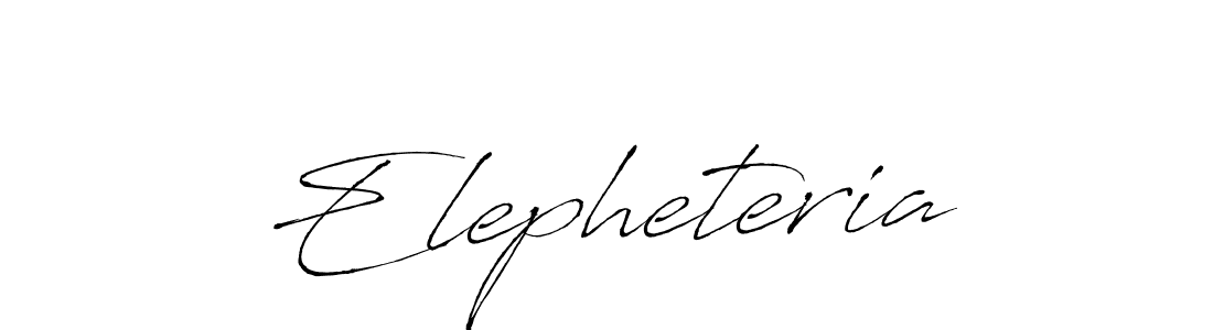 Make a beautiful signature design for name Elepheteria. With this signature (Antro_Vectra) style, you can create a handwritten signature for free. Elepheteria signature style 6 images and pictures png