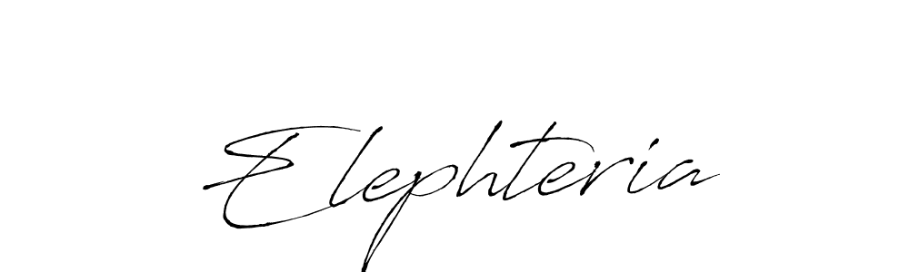 Make a beautiful signature design for name Elephteria. With this signature (Antro_Vectra) style, you can create a handwritten signature for free. Elephteria signature style 6 images and pictures png