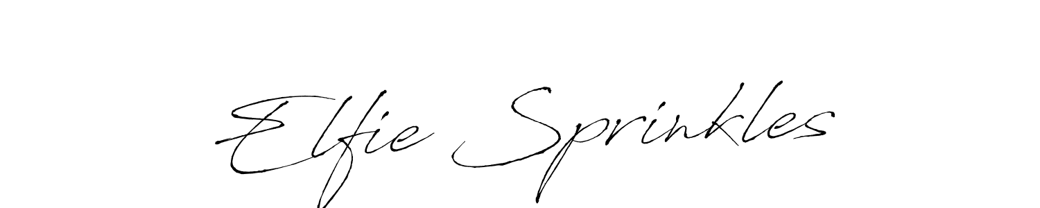 Make a beautiful signature design for name Elfie Sprinkles. With this signature (Antro_Vectra) style, you can create a handwritten signature for free. Elfie Sprinkles signature style 6 images and pictures png