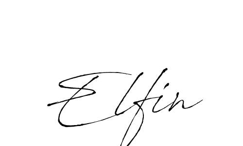 Design your own signature with our free online signature maker. With this signature software, you can create a handwritten (Antro_Vectra) signature for name Elfin. Elfin signature style 6 images and pictures png