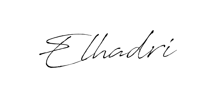 Design your own signature with our free online signature maker. With this signature software, you can create a handwritten (Antro_Vectra) signature for name Elhadri. Elhadri signature style 6 images and pictures png