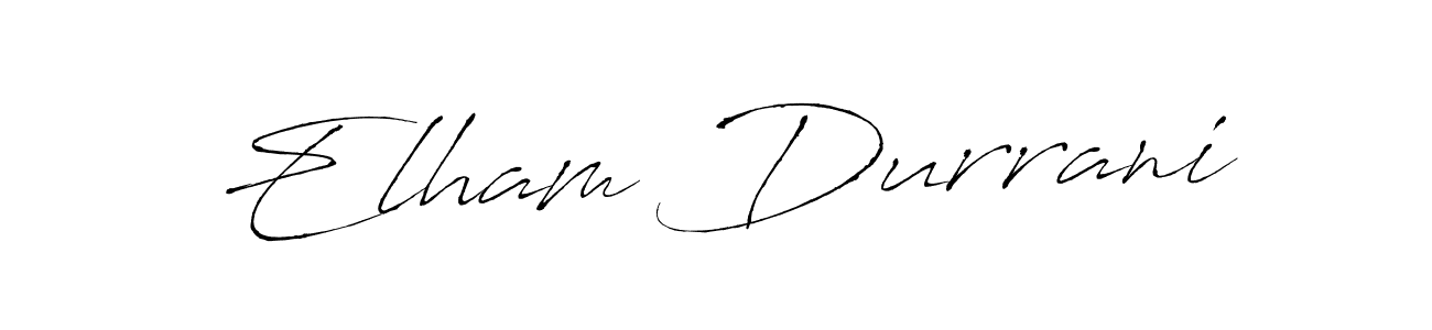 Design your own signature with our free online signature maker. With this signature software, you can create a handwritten (Antro_Vectra) signature for name Elham Durrani. Elham Durrani signature style 6 images and pictures png