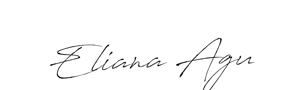 The best way (Antro_Vectra) to make a short signature is to pick only two or three words in your name. The name Eliana Agu include a total of six letters. For converting this name. Eliana Agu signature style 6 images and pictures png