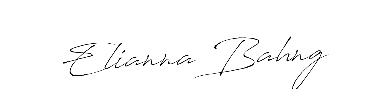 Elianna Bahng stylish signature style. Best Handwritten Sign (Antro_Vectra) for my name. Handwritten Signature Collection Ideas for my name Elianna Bahng. Elianna Bahng signature style 6 images and pictures png