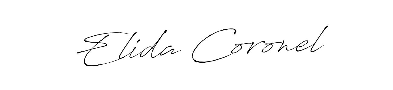Design your own signature with our free online signature maker. With this signature software, you can create a handwritten (Antro_Vectra) signature for name Elida Coronel. Elida Coronel signature style 6 images and pictures png