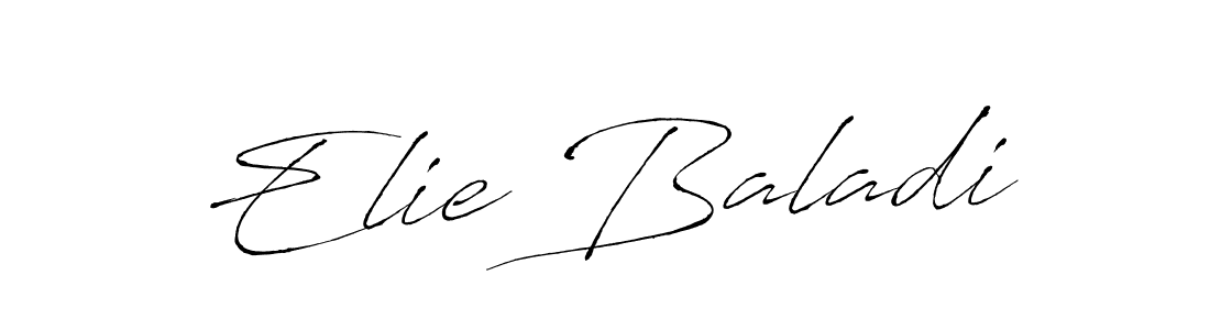 How to make Elie Baladi name signature. Use Antro_Vectra style for creating short signs online. This is the latest handwritten sign. Elie Baladi signature style 6 images and pictures png