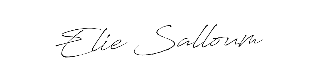 How to make Elie Salloum name signature. Use Antro_Vectra style for creating short signs online. This is the latest handwritten sign. Elie Salloum signature style 6 images and pictures png