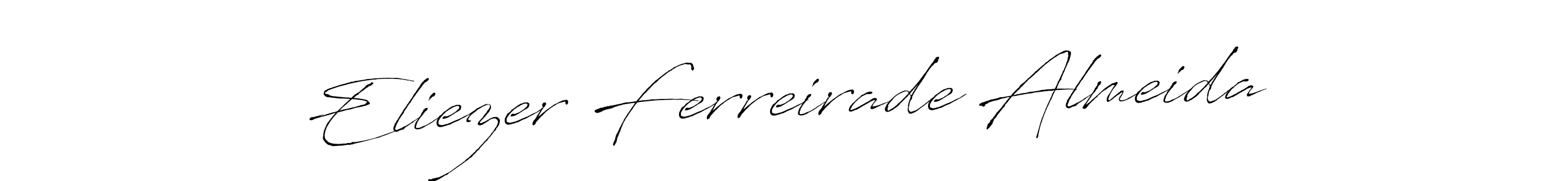 Create a beautiful signature design for name Eliezer Ferreirade Almeida. With this signature (Antro_Vectra) fonts, you can make a handwritten signature for free. Eliezer Ferreirade Almeida signature style 6 images and pictures png