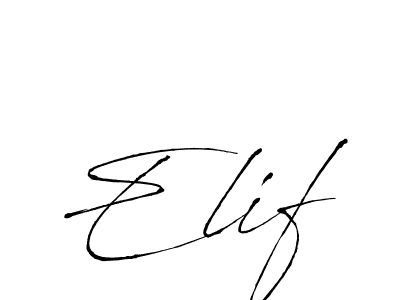 Elif stylish signature style. Best Handwritten Sign (Antro_Vectra) for my name. Handwritten Signature Collection Ideas for my name Elif. Elif signature style 6 images and pictures png