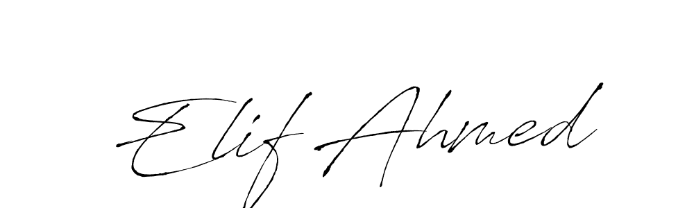 Create a beautiful signature design for name Elif Ahmed. With this signature (Antro_Vectra) fonts, you can make a handwritten signature for free. Elif Ahmed signature style 6 images and pictures png