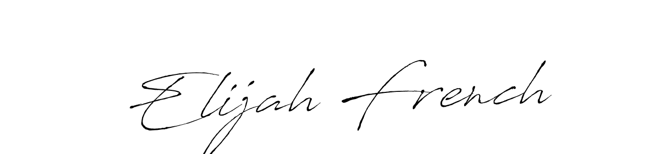 How to make Elijah French name signature. Use Antro_Vectra style for creating short signs online. This is the latest handwritten sign. Elijah French signature style 6 images and pictures png