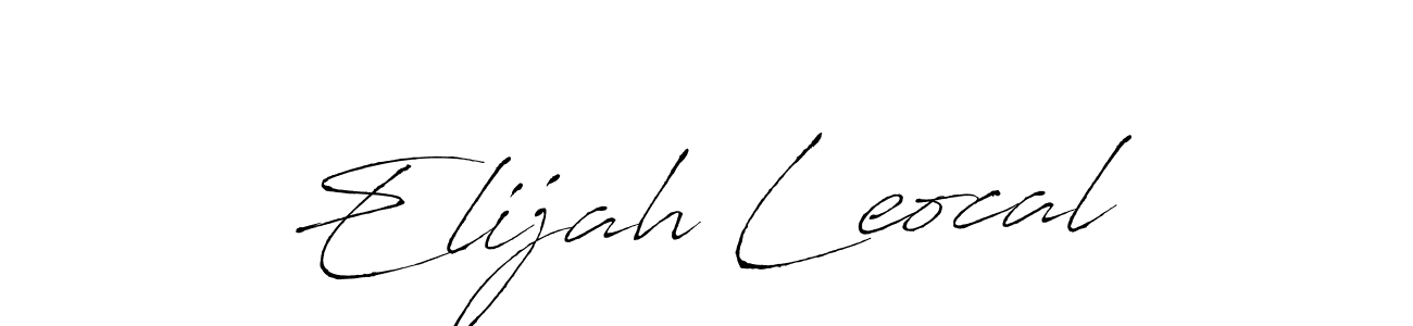 Create a beautiful signature design for name Elijah Leocal. With this signature (Antro_Vectra) fonts, you can make a handwritten signature for free. Elijah Leocal signature style 6 images and pictures png