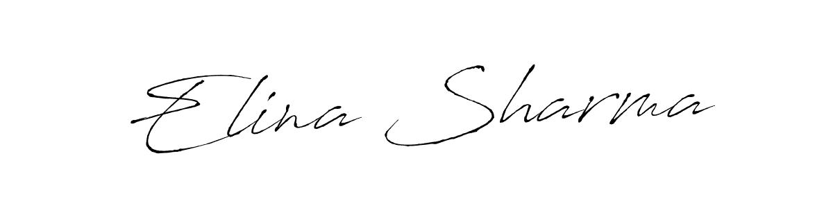 Elina Sharma stylish signature style. Best Handwritten Sign (Antro_Vectra) for my name. Handwritten Signature Collection Ideas for my name Elina Sharma. Elina Sharma signature style 6 images and pictures png