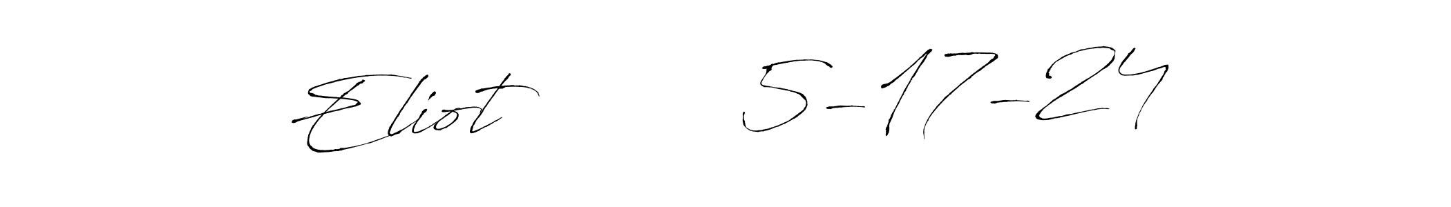 How to make Eliot         5-17-24 name signature. Use Antro_Vectra style for creating short signs online. This is the latest handwritten sign. Eliot         5-17-24 signature style 6 images and pictures png