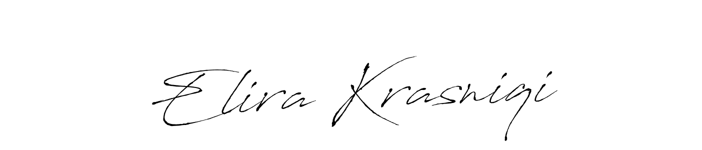 Make a beautiful signature design for name Elira Krasniqi. With this signature (Antro_Vectra) style, you can create a handwritten signature for free. Elira Krasniqi signature style 6 images and pictures png