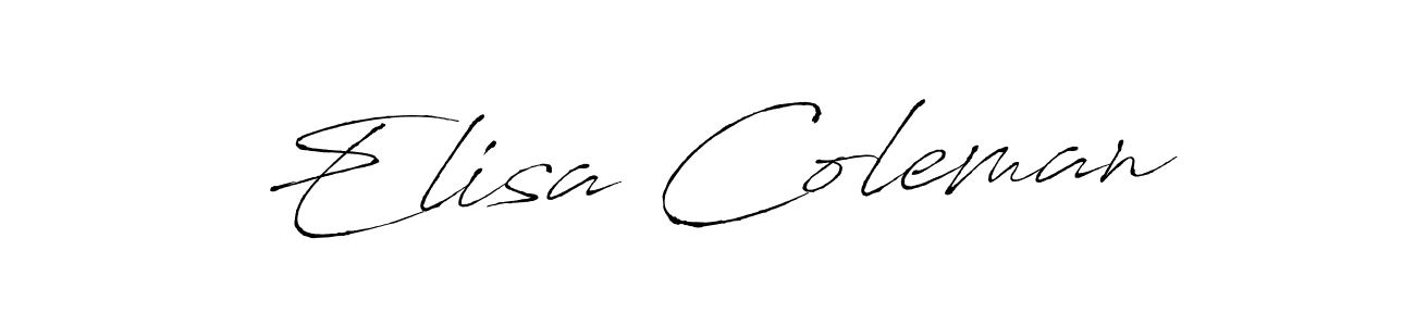 Similarly Antro_Vectra is the best handwritten signature design. Signature creator online .You can use it as an online autograph creator for name Elisa Coleman. Elisa Coleman signature style 6 images and pictures png