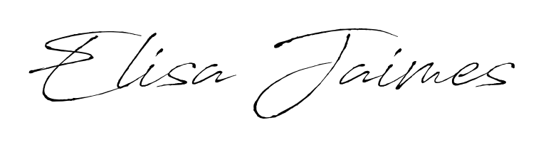 Get an exclusive digital autograph for Elisa Jaimes. The Antro_Vectra typeface captures the charm of real penmanship on paper. Elisa Jaimes signature style 6 images and pictures png