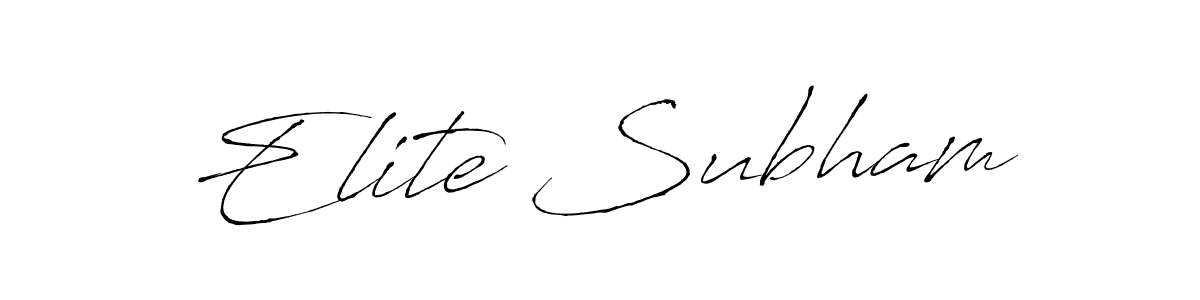 Design your own signature with our free online signature maker. With this signature software, you can create a handwritten (Antro_Vectra) signature for name Elite Subham. Elite Subham signature style 6 images and pictures png