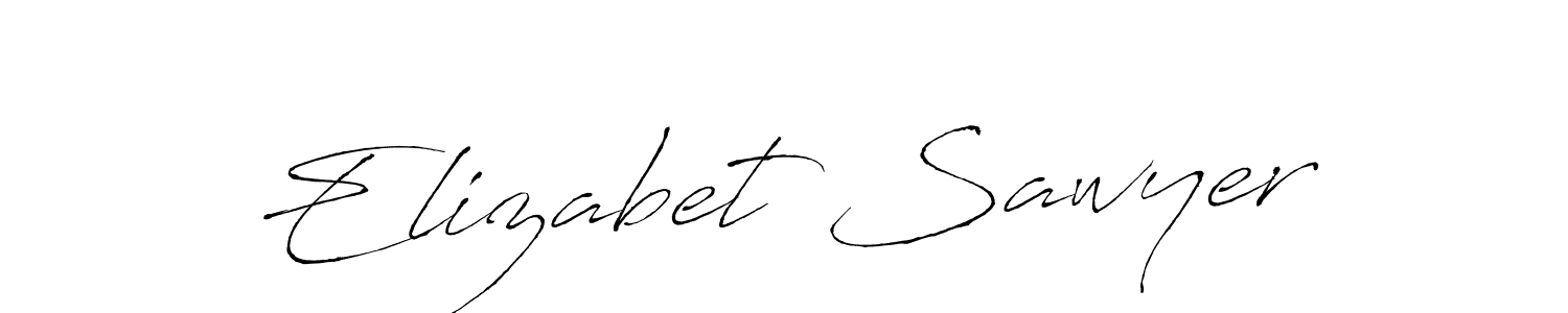 The best way (Antro_Vectra) to make a short signature is to pick only two or three words in your name. The name Elizabet Sawyer include a total of six letters. For converting this name. Elizabet Sawyer signature style 6 images and pictures png