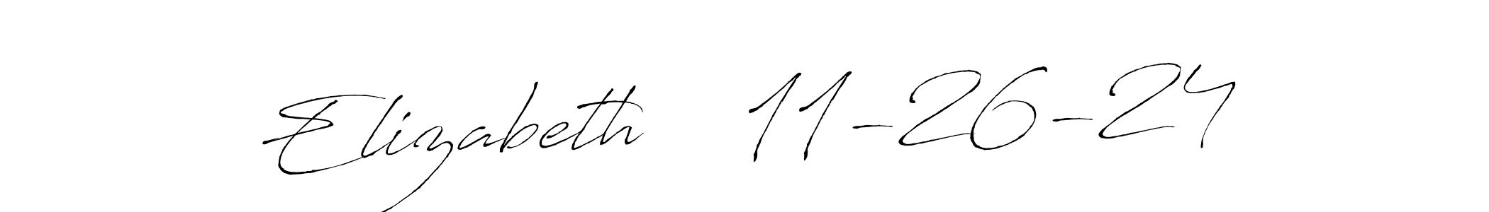 You can use this online signature creator to create a handwritten signature for the name Elizabeth    11-26-24. This is the best online autograph maker. Elizabeth    11-26-24 signature style 6 images and pictures png