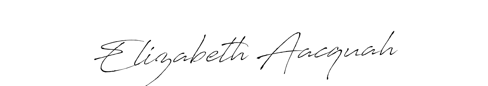 Create a beautiful signature design for name Elizabeth Aacquah. With this signature (Antro_Vectra) fonts, you can make a handwritten signature for free. Elizabeth Aacquah signature style 6 images and pictures png