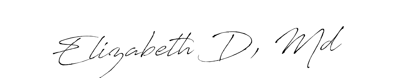 How to make Elizabeth D, Md name signature. Use Antro_Vectra style for creating short signs online. This is the latest handwritten sign. Elizabeth D, Md signature style 6 images and pictures png