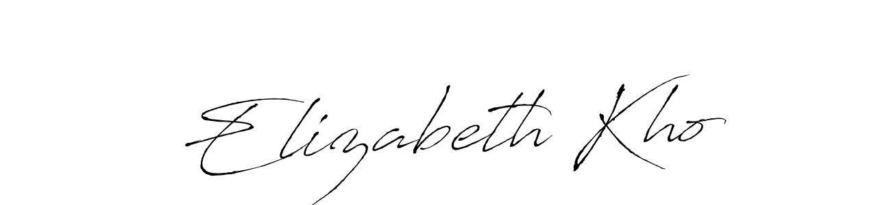 You should practise on your own different ways (Antro_Vectra) to write your name (Elizabeth Kho) in signature. don't let someone else do it for you. Elizabeth Kho signature style 6 images and pictures png