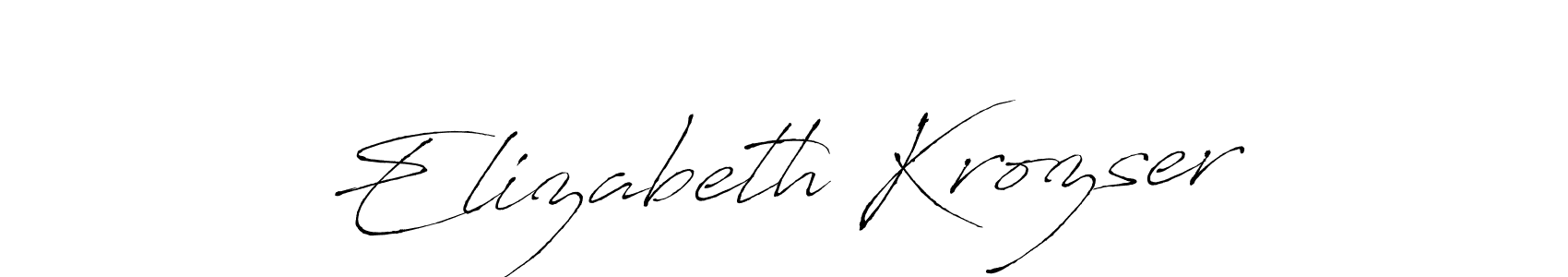 Similarly Antro_Vectra is the best handwritten signature design. Signature creator online .You can use it as an online autograph creator for name Elizabeth Krozser. Elizabeth Krozser signature style 6 images and pictures png